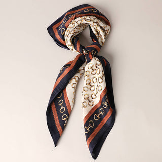Satin Horsebit Print Light Weight Soft Scarf