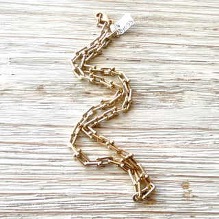 Matte gold u chain layering necklace