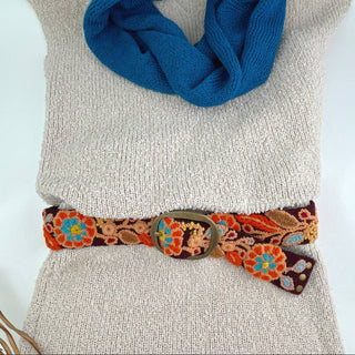 Dahlia Wide Embroidered Belt