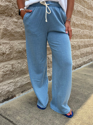 Hunter Knit Denim Pant Santorini Indigo