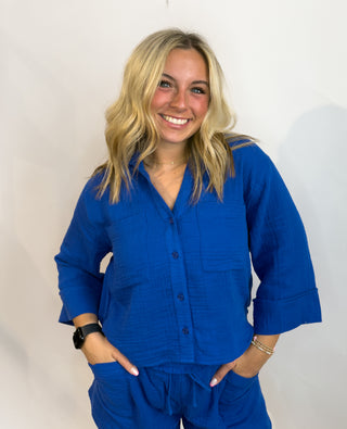 Emory Airy Gauze Short in Nautical Blue by Z Supply