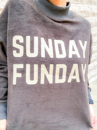 Game Day & Sunday Funday Reversible Sweatshirt - Dark Gray by Panache