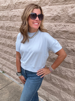 Brushed Haci Dolman Top Halogen Blue