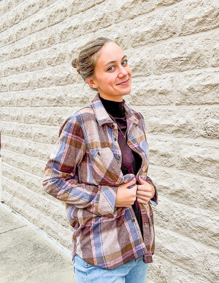 Plaid Button Up - Brown by Panache