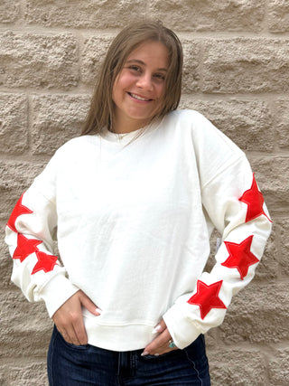 Stars First Date Sweatshirt Sea Salt by Z Supply