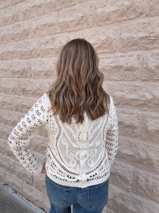 Open Knit Crochet Sweater by Dex