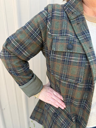 Funnel Neck Field Jacket - Olive Multi