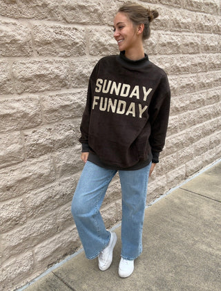 Game Day & Sunday Funday Reversible Sweatshirt - Dark Gray by Panache