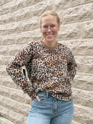 Long Sleeve Animal Print Sweater