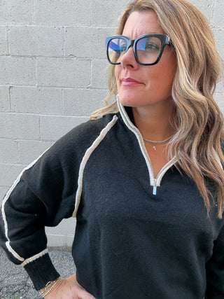 Alps Half Zip Sweater Black by Z Supply