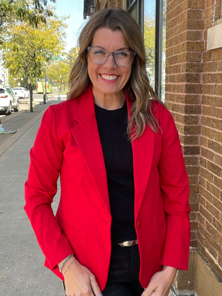 Fitted Blazer in Tango Red