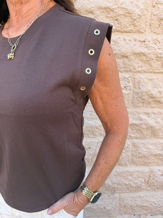 Camino Grommet Top - Dark Chocolate