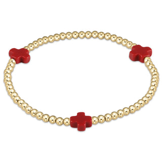 Signature Cross Red 3mm Bracelet enewton