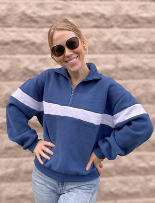 Navy Half Zip Sweatshirt