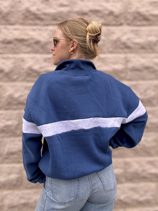 Navy Half Zip Sweatshirt