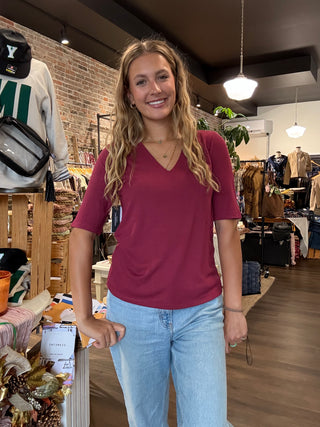 Half Sleeve Top Cherry