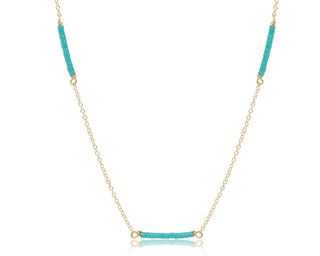 15" CHOKER SIMPLICITY CHAIN GOLD - HOPE BLISS - TURQUOISE enewton