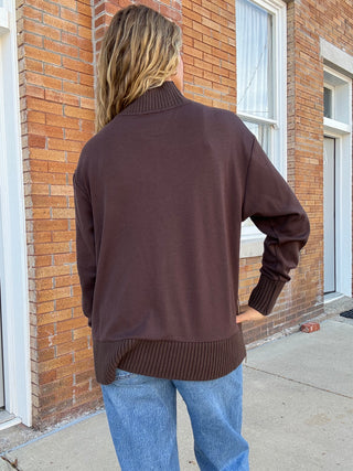 Sable Rib Sweatshirt in Chocolate Cherry by Z Supply