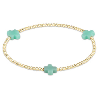 Signature Cross 2mm Gold Mint enewton