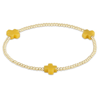 Signature Cross 2mm Gold Canary enewton