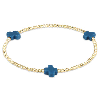 Signature Cross 2mm Gold Cobalt enewton