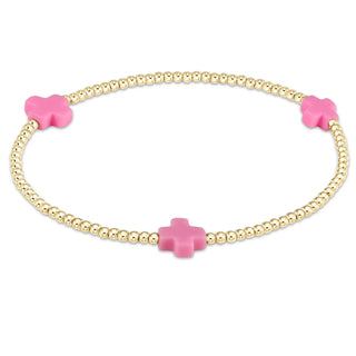 Signature Cross 2mm Bright Pink Canary enewton