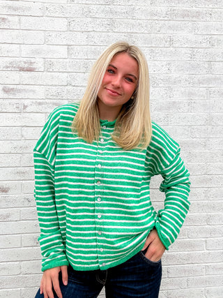 Stripe Sweater Green