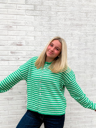 Stripe Sweater Green