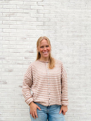 Stripe Sweater Taupe