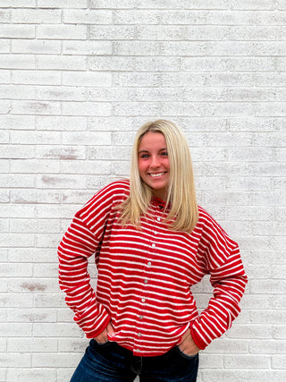 Stripe Sweater Red