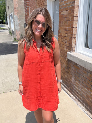 Cabana Red Super Soft Gauze Dress