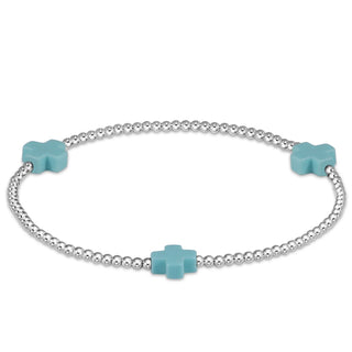 Signature Cross 2mm Bracelet Turquoise enewton