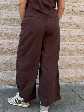 Scout Linen Pant Chocolate Cherry by Z Suppy