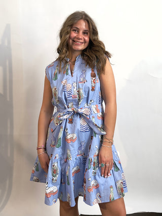 Periwinkle Print Sleeveless Dress