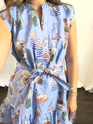 Periwinkle Print Sleeveless Dress