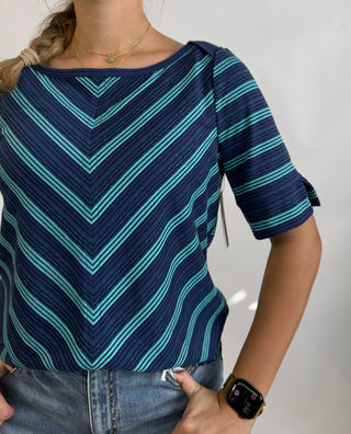 Half Sleeeve Boatneck Top by Liverpool