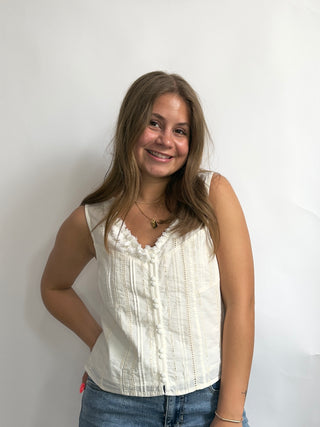 Sleeveless Pintucked Top by Liverpool