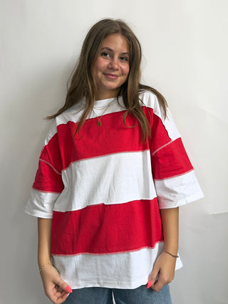 Color Block Top Red