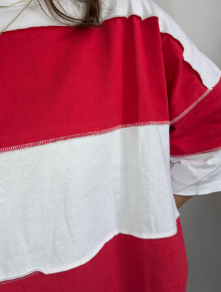 Color Block Top Red