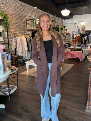 Callie Long Cardigan Espresso