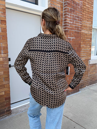 Black and Gold Long Sleeve Button Down