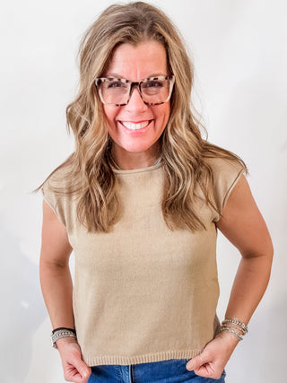Sleeveless Spring Sweater Beige