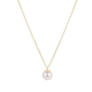 16" NECKLACE GOLD - CLASSIC PEARL 10MM CHARM