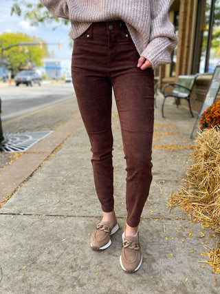 Abby Skinny Brownstone Suede