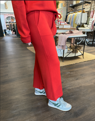 Pull on Wide Leg Cargo Pants Fire Brick