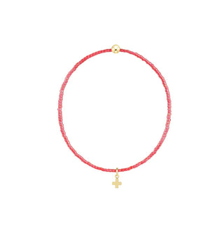 Hope Classic Sherbert Bracelet - Signature Cross Small Gold Charm enewton