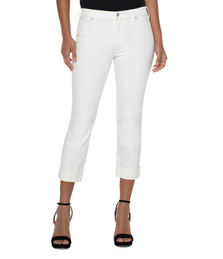 Charlie Cuffed Crop Bone White 24"