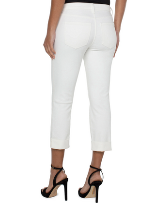 Charlie Cuffed Crop Bone White 24"
