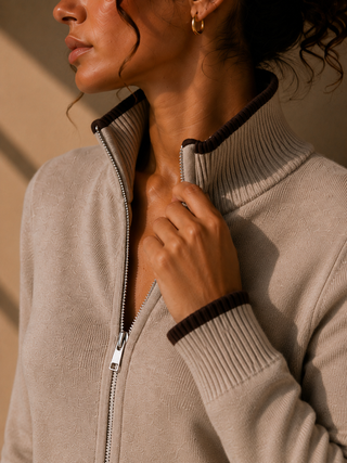 The Reese Zip Knit Sweater - Two Way Zipper Knit Top