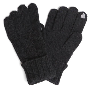 Solid Cable Knitted Flip Cuff Touch Gloves